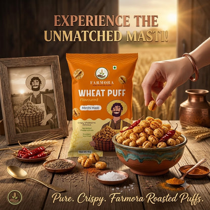 Farmora Wheat Puff – Mirchi Masti Flavour (15g)