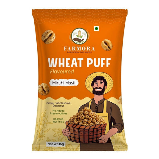 Farmora Wheat Puff – Mirchi Masti Flavour (15g)